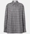 Magda Butrym Checked Wool And Cashmere Shirt In Gray