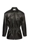 Magda Butrym Cinched-waist Leather Jacket In Black