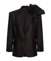 Magda Butrym Classic Flower Appliqué Blazer In Black In Black