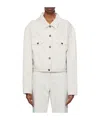 Magda Butrym Gray Classic Denim Jacket In White