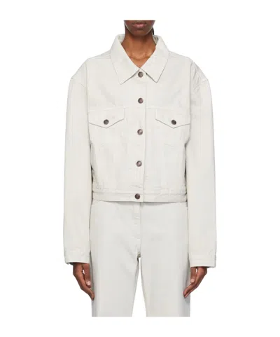 Magda Butrym Gray Classic Denim Jacket In White