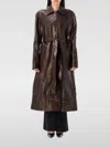 Magda Butrym Belted Leather Coat In Brown