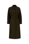 Magda Butrym Mud Cotton Trench Coat In Brown