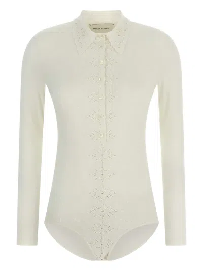 MAGDA BUTRYM COLLAR-EMBROIDERED BODYSUIT