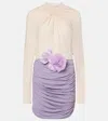 Magda Butrym Colorblock Ruched Open-back Minidress In Lila