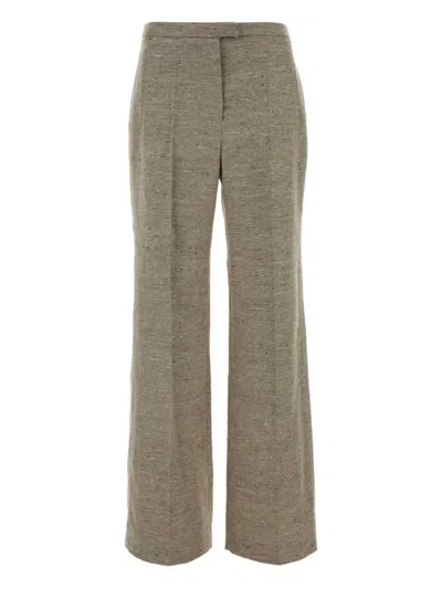Magda Butrym Women Melange Dove Grey Silk Blend Pant In Gray