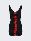 Magda Butrym Contrast Bandage Flower Dress In Black