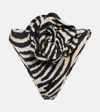 Magda Butrym Corsage Zebra-print Bikini Bottoms In Black