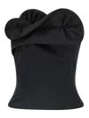 Magda Butrym Ruffled Wool And Silk Bustier Top In Blue