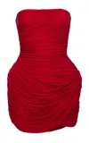 Magda Butrym Corseted Draped Mini Dress In Red