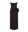 Magda Butrym Corseted Rose Midi Dress In Black