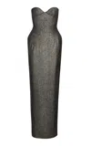 Magda Butrym Corseted Sequined Gown In Silver