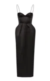 Magda Butrym Corseted Silk Dress In Black