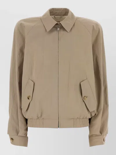 Magda Butrym Cotton Blend Bomber Jacket Collared Style In Pattern