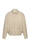 Magda Butrym Cotton-blend Bomber-style Jacket In Neutral