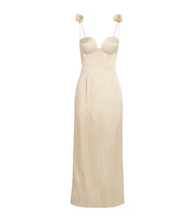 Magda Butrym Cotton-blend Bustier Midi Dress In Ivory