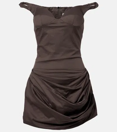 Magda Butrym Cotton-blend Minidress In Brown