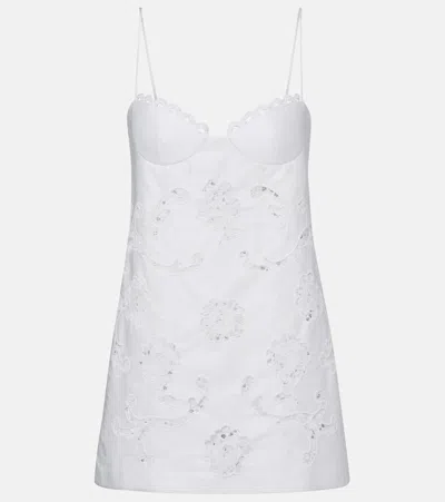 Magda Butrym Cotton-blend Poplin Lace Bustier Dress In White