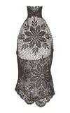 Magda Butrym Cotton Crochet Halter Top In Brown
