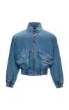 Magda Butrym Cotton Denim Bomber Jacket In Medium Wash