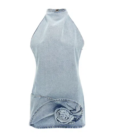 MAGDA BUTRYM MAGDA BUTRYM FLOWER PATCH HALTERNECK MINI DRESS