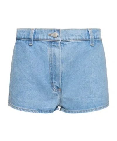 Magda Butrym Cotton Denim Shorts In Blue