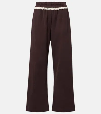 Magda Butrym Cotton Jersey Sweatpants In Brown
