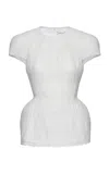 Magda Butrym Cotton-linen Blend Peplum Top In White