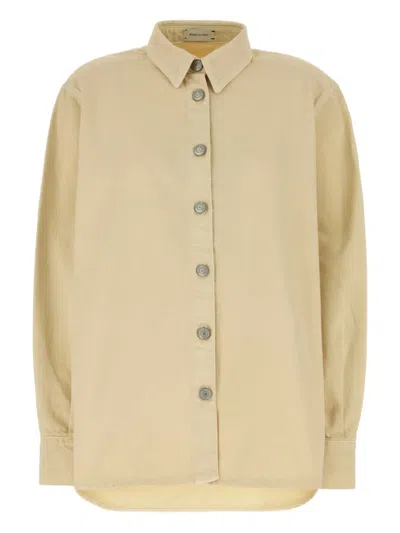 Magda Butrym Cream Denim Oversize Sweatshirt In Brown