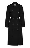 Magda Butrym Cotton-silk Trench Coat In Black