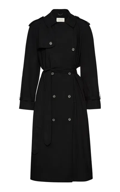 Magda Butrym Cotton-silk Trench Coat In Black