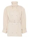 Magda Butrym Cotton Trench Coat In Neutrals