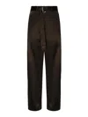 Magda Butrym Cotton Trousers With Belt In Brown