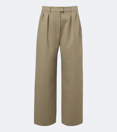 Magda Butrym Wide-leg Denim Pants With Belt In Neutral