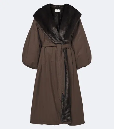 Magda Butrym Cotton Wrap Coat In Brown