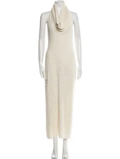 Pre-owned Magda Butrym Cowl Neck Long Dress W/ Tags In Neutral