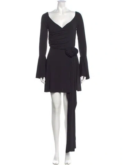 Pre-owned Magda Butrym Cowl Neck Mini Dress In Black