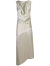 Magda Butrym Cowl Neck Silk Dress With Hem And Draping In 中性色