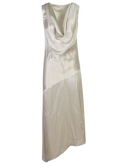 MAGDA BUTRYM MAGDA BUTRYM COWL NECK SILK DRESS WITH HEM AND DRAPING