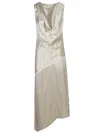 Magda Butrym Cowl Neck Silk Dress With Hem And Draping