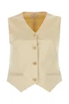 Magda Butrym Cotton Blend Vest With Adjustable Back Strap In Yellow