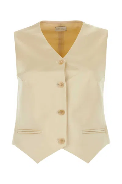 MAGDA BUTRYM CREAM COTTON BLEND VEST