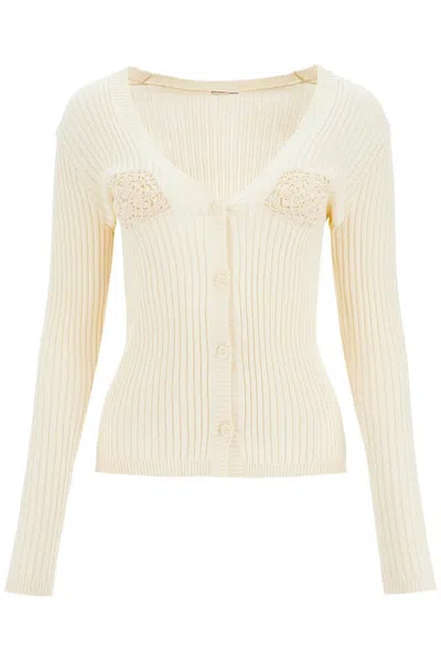 Magda Butrym Cream Cotton Cardigan