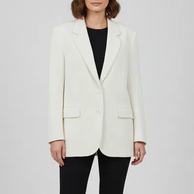 Pre-owned Magda Butrym Cream Handwoven Oversized Blazer S In White
