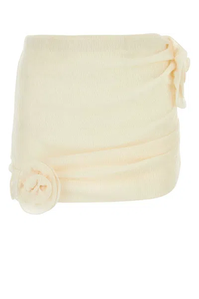 MAGDA BUTRYM CREAM LYOCELL BLEND MINI SKIRT