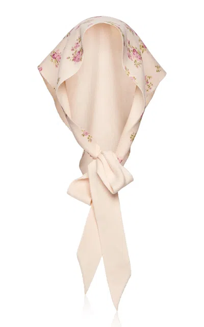 Magda Butrym Cream Printed Scarf In White
