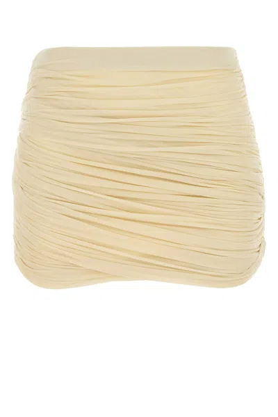 Magda Butrym Cream Stretch Cupro Mini Skirt In Yellow