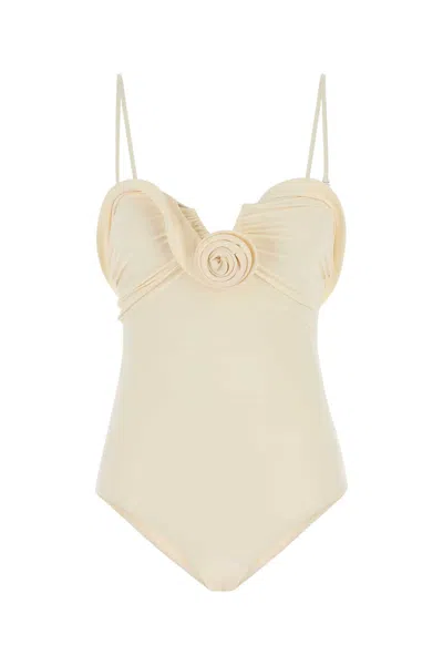 Magda Butrym Cream Stretch Nylon Swimsuit In Neutral