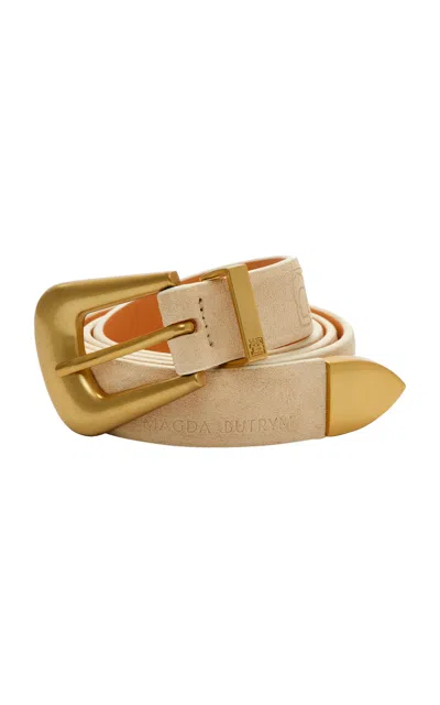 Magda Butrym Cream Suede Belt In White