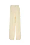Magda Butrym Cream Wool Blend Wide-leg Pant